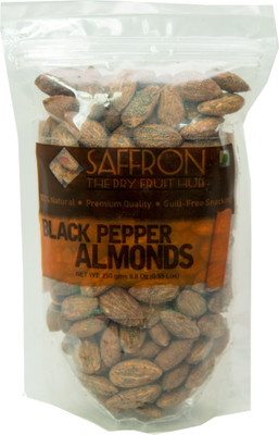 

Saffron Flavoured Black Pepper Almonds(1 kg, Pouch)