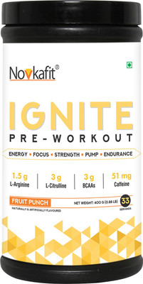 

Novkafit Ignite Pre-Workout - (Fruit Punch Flavour) EAA (Essential Amino Acids)(400 g, Fruit Punch)
