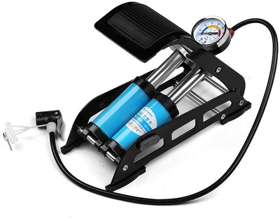 

HaRvic 150 PSI Aluminium High Pressure Double Cylinder Foot Pump with Gauge For Bicycle Pump(Blue)