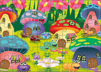 

Kidz Valle Mushroom Houses 48 Pieces Tiling Puzzles ( Jigsaw Puzzles , Puzzles for Kids, Floor Puzzles ), Puzzles for Kids Age 4 Years and Above(48 Pieces)