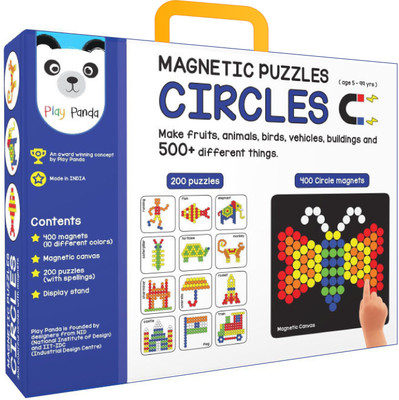 PLAY PANDA Magnetic Puzzles - Circles with 400 colorful magnets, 200 puzzle book, Magnetic board and Display stand(400 Pieces) PLAY PANDA Magnetic Puzzles - Circles with 400 colorful magnets, 200 puzzle book, Magnetic board and Display stand(400 Pieces)