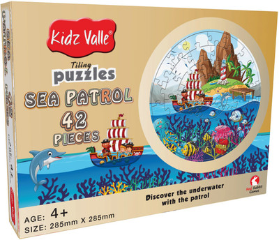 

Kidz Valle Sea Patrol Puzzle 42 Piece Tiling Puzzles Circular Puzzle ( Jigsaw Puzzles , Puzzles for Kids, Floor Puzzles ), Puzzles for Kids Age 4 Years and Above. Size: 32.5 cm X 23.5 cm(42 Pieces)
