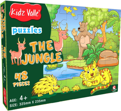 

Kidz Valle The Jungle 48 Pieces Tiling Puzzles ( Jigsaw Puzzles , Puzzles for Kids, Floor Puzzles ), Puzzles for Kids Age 4 Years and Above. Size: 32.5 cm X 23.5 cm(48 Pieces)