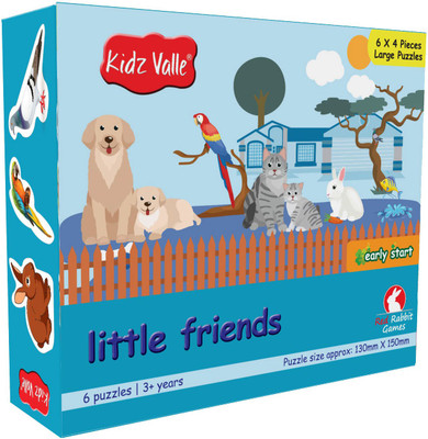 

Kidz Valle Little Friends 6 X 4 Pieces Early Start 3 Years ( Puzzles for Kids, Floor Puzzles ) Puzzles for Kids Age 3 Years and Above(24 Pieces)