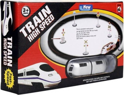 

PS AAKRITI High Speed Metro Train with Round Track with Sign Boards for Kids. (Silver)(Multicolor)