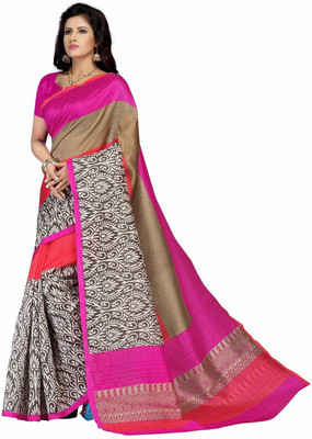 Vardan PRINTS Printed Bollywood Cotton Blend Saree(Multicolor)