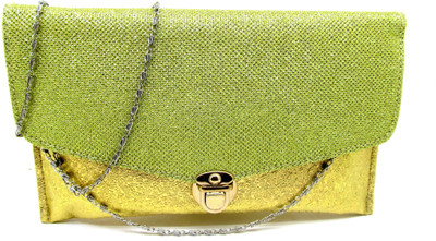 Fiapa Girls Evening/Party, Formal, Sports Gold Synthetic Fabric Sling Bag