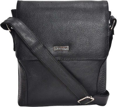 

Tan Ritcher Men & Women Casual Black Genuine Leather Sling Bag
