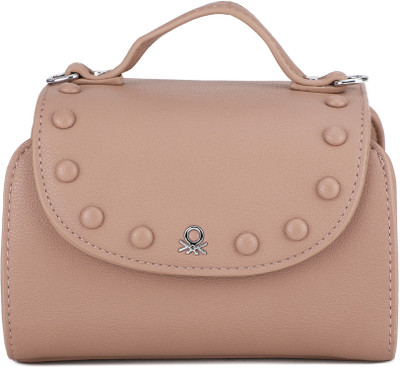 

United Colors of Benetton Women Casual Pink Genuine Leather Sling Bag