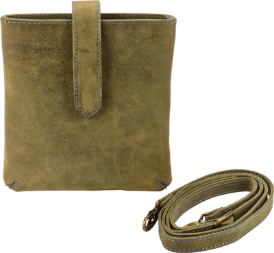 

MANDAVA Women Evening/Party, Casual, Formal, Sports Green Genuine Leather Sling Bag