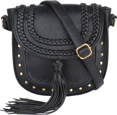 

Lychee Bags Women Casual Black PU Sling Bag