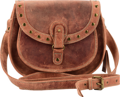 

MANDAVA Women Evening/Party, Casual, Sports, Formal Brown Genuine Leather Shoulder Bag