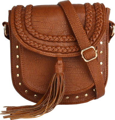 

Lychee Bags Women Casual Brown PU Sling Bag