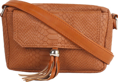

Lychee Bags Girls Casual Tan PU Sling Bag
