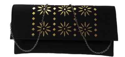 Filora Women Evening/Party Black PU Sling Bag