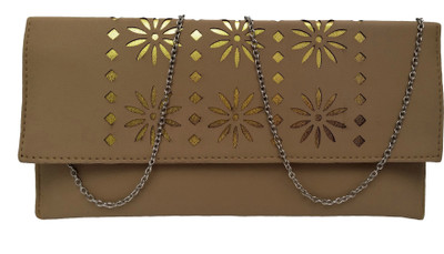 

Filora Women Evening/Party Khaki PU Sling Bag