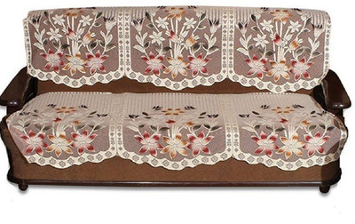 Unique Productions Polyester Floral 3+1+1 Seater Sofa Cover(Multicolor Pack of 2)