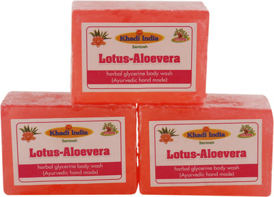 

Khadi India Santosh Lotus Aloevera Harbal Glycerin Body Wash Soap (Ayurvedic Hand Made) (Pack of 3)(375 g, Pack of 3)