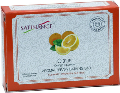 

Satinance Citrus (Orange & Lemon) Aromatherapy Bathing Bar (Transparent) – Sulphate, Parabeen, SLS Free, No Added Perfume & Colour(100 g)