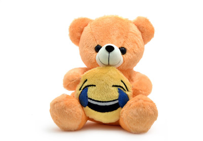 

Teddy World Teddy Bear with Stuffed EMOJI (smile) - 12 inch(Orange)