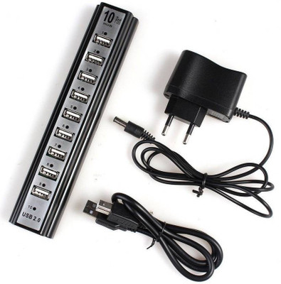

AltiCare Hi Speed High Quality 10 Port Usb Hub 10 Socket Surge Protector(Black)