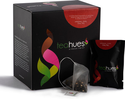 

Teahues 100 % Natural Refresh Imperial Earl Grey Bergamot Orange Flavored Tea Bags(16 Bags, Box)