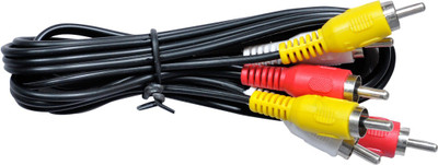 

LRIPL TV-out Cable LRAV01 3RCA to 3RCA Composite Audio Male to Male Cable Audio Video AV Cable for DVD, TV, CD Player(Black, For TV, 1.3)