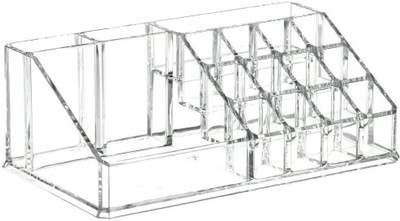 

Bulfyss Premium Makeup Cosmetics Organizer Acrylic Display Lipstick Organizer - 16 Sections - Valentine Gift Makeup Vanity Box(Crystal)