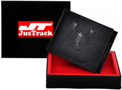 

JusTrack Men Casual Black Genuine Leather Wallet(1 Card Slot)
