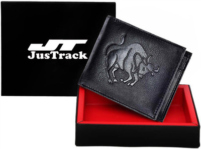 

JusTrack Men Casual Black Genuine Leather Wallet(5 Card Slots)