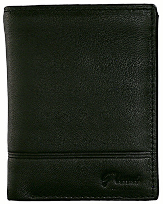 G'leani Men Black Genuine Leather Card Holder(6 Card Slots)