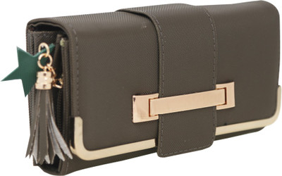 

Quickk Women Green Artificial Leather Wrist Wallet(5 Card Slots), Dark green