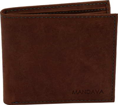 

MANDAVA Men Brown Genuine Leather Wallet(6 Card Slots)