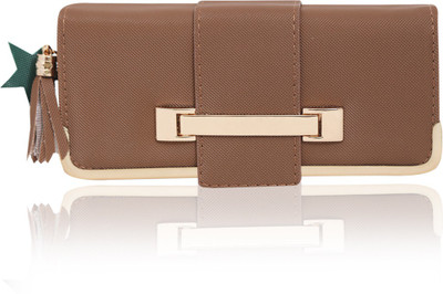 

BeeFashionable Women Brown Artificial Leather Wrist Wallet(5 Card Slots)