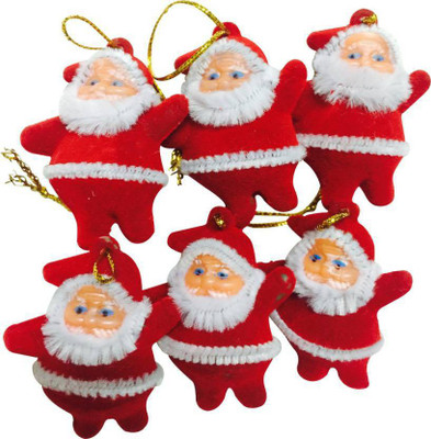 

Nxt Gen SMALL SANTA FOR TREE DECORATION Hanging Ornaments Pack of 6