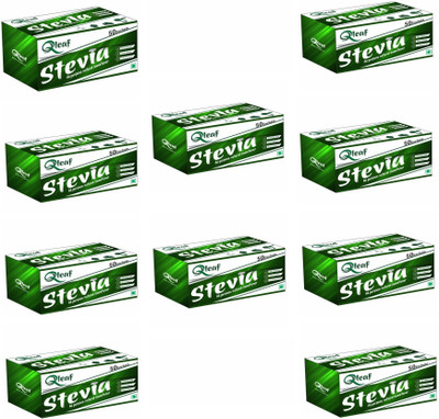 

Qleaf 10 Pack of each 50 stevia sachets Sweetener(500 g, Pack of 10)