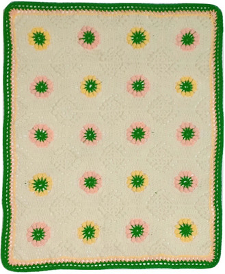 

pari's collection Motifs  Crib Baby Blanket(Woollen Blend, Cream
