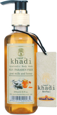 

Vagad's Khadi Goat Milk With Honey Body Wash S.L.S And Paraben Free(200 ml)