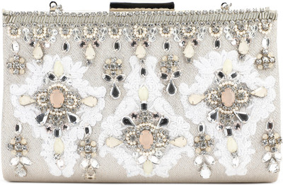 

Accessorize Casual White, Silver Clutch, Silver;white