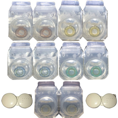 

Crystal Eye hazel brown blue Aqua grey lens 5 pair with 2 case Monthly Contact Lens(0.00, hazel, brown, blue, Aqua, grey, Pack of 5)