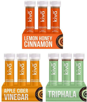 

KIVA Weight Management Combo Lemon Honey Cinnamon, Apple Cider Vinegar & Triphala Juice 18 Shots (40 Ml Per Shot)(18 x 40 ml)
