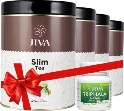 

Jiva Slim Tea (300 gm) Pack of 4 with Triphala Tablets (60 Tablets) Combo(Slim Tea (300 gm) Pack of 4 with Triphala Tablets (60 Tablets))