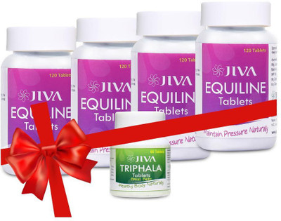 

Jiva Equiline Tablets (120 tablets) Pack of 4 with Triphala Tablets (60 Tablets) Combo(Equiline Tablets (120 tablets) Pack of 4 with Triphala Tablets (60 Tablets))