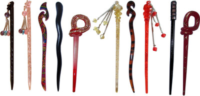 

Shubh Combo of Multi Color Juda Sticks Bun Stick(Multicolor)