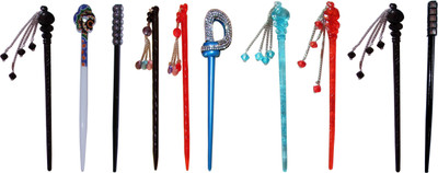 

Ecstasy Combo of Multi Color Juda Sticks Bun Stick(Multicolor)