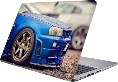 

PRINTCLUB blue car Laptop Sticker 15.6 inch-Premium Quality, UV Printed, Laminated, Bubble Free, Scratchproof Laptop Skin-84 Vinyl Laptop Decal 15.6