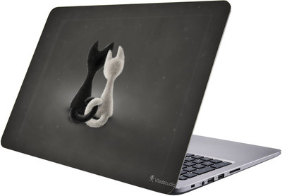 

PRINTCLUB white and black cat Laptop Sticker 15.6 inch-Premium Quality, UV Printed, Laminated, Bubble Free, Scratchproof Laptop Skin-559 Vinyl Laptop Decal 15.6