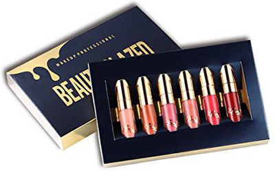 

Beauty Glazed 6 Pcs Matte Liquid Lipstick Waterproof Profession Lip Makeup Easy To Wear Long Lasting Lip Kit Matte Lip Gloss(Multicolor)