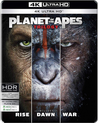 

Planet of the Apes Trilogy - 3 Movies Collection: Rise of the Planet of the Apes + Dawn of the Planet of the Apes + War for the Planet of the Apes (Steelbook) (4K UHD) (3-Disc Box Set)(4K(UHD) Blu-ray English)