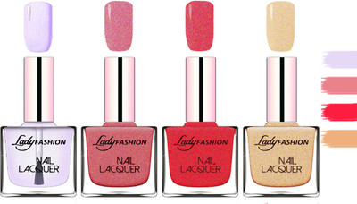 

Lady Fashion Extra Shine Extra Long Stay Chip Resistant Nail Polish Top Coat,Mauve,Pink,Beach Nude(Pack of 4)